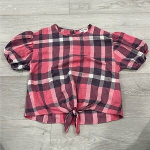 Ten Sixty Sherman Pink Plaid Kids Blouse